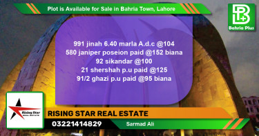 Residential Plot for Sale in Bahria Town, Lahore - (BP-87174)
