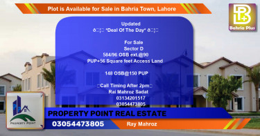 Residential Plot for Sale in Overseas B Ext -  Bahria Town, Lahore - (BP-87183)