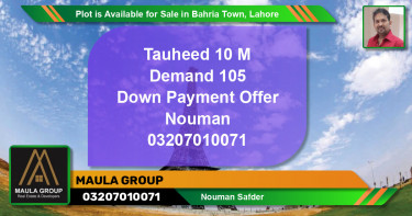 Residential Plot for Sale in Bahria Town, Lahore - (BP-87235)