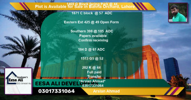Residential Plot for Sale in Bahria Orchard, Lahore - (BP-87248)