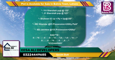 Residential Plot for Sale in Bahria Town, Lahore - (BP-87255)