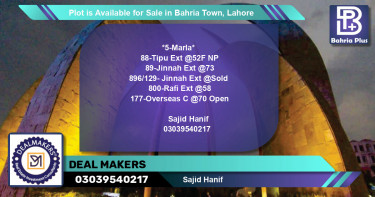 Residential Plot for Sale in Bahria Town, Lahore - (BP-87281)