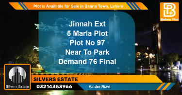 Residential Plot for Sale in Bahria Town, Lahore - (BP-87286)