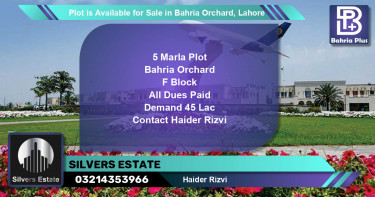 Residential Plot for Sale in Bahria Orchard, Lahore - (BP-87290)