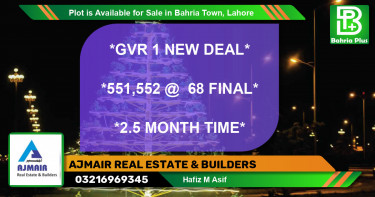 Residential Plot for Sale in Bahria Town, Lahore - (BP-87357)