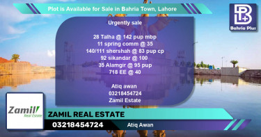 Residential Plot for Sale in Bahria Town, Lahore - (BP-87379)