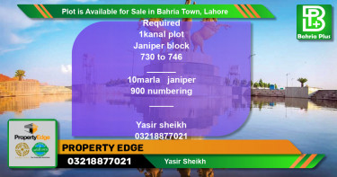 Residential Plot for Sale in Bahria Town, Lahore - (BP-87398)