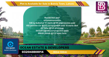 Residential Plot for Sale in Bahria Town, Lahore - (BP-87402)