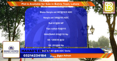 Residential Plot for Sale in Bahria Town, Lahore - (BP-87419)