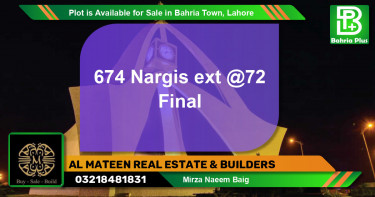 Residential Plot for Sale in Bahria Town, Lahore - (BP-87451)