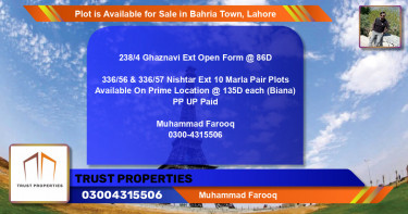 Residential Plot for Sale in Bahria Town, Lahore - (BP-87455)