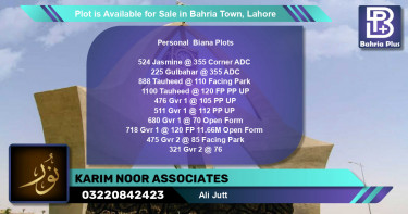 Residential Plot for Sale in Bahria Town, Lahore - (BP-87461)