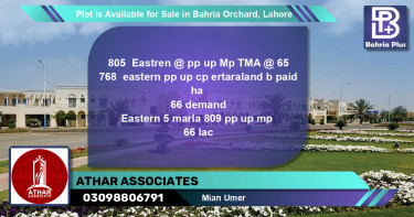 Residential Plot for Sale in Bahria Orchard, Lahore - (BP-87497)