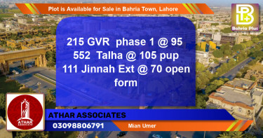 Residential Plot for Sale in Bahria Town, Lahore - (BP-87499)