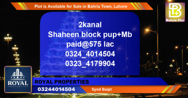 Residential Plot for Sale in Bahria Town, Lahore - (BP-87527)