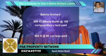 Residential Plot for Sale in Bahria Orchard, Lahore - (BP-87542)
