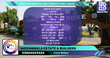 Residential Plot for Sale in Bahria Town, Lahore - (BP-87557)