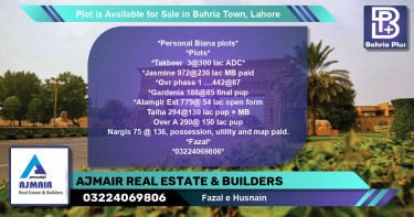 Residential Plot for Sale in Bahria Town, Lahore - (BP-87576)