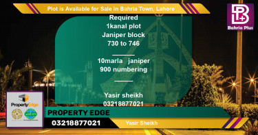 Residential Plot for Sale in Bahria Town, Lahore - (BP-87585)