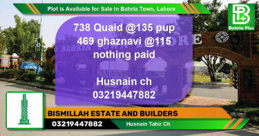 Residential Plot for Sale in Bahria Town, Lahore - (BP-87593)