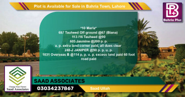 Residential Plot for Sale in Bahria Town, Lahore - (BP-87611)
