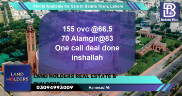 Residential Plot for Sale in Bahria Town, Lahore - (BP-87615)