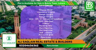 Commercial Plot for Sale in Bahria Town, Lahore - (BP-87617)