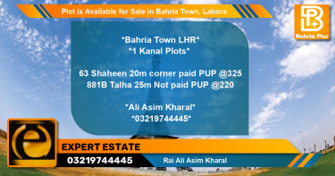 Residential Plot for Sale in Bahria Town, Lahore - (BP-87691)
