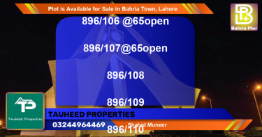Residential Plot for Sale in Bahria Town, Lahore - (BP-87705)