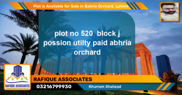 Residential Plot for Sale in Phase 2 - J Block -  Bahria Orchard, Lahore - (BP-87713)
