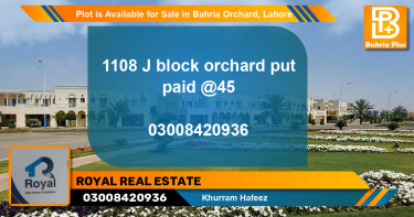 Residential Plot for Sale in Bahria Orchard, Lahore - (BP-87782)