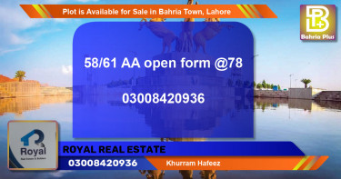 Residential Plot for Sale in Bahria Town, Lahore - (BP-87786)