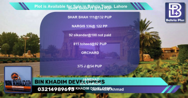 Residential Plot for Sale in Bahria Town, Lahore - (BP-87811)