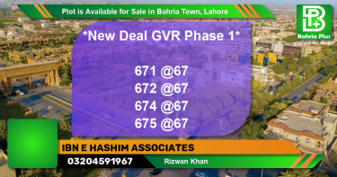 Residential Plot for Sale in Bahria Town, Lahore - (BP-87825)
