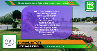Residential Plot for Sale in Bahria Orchard, Lahore - (BP-87834)