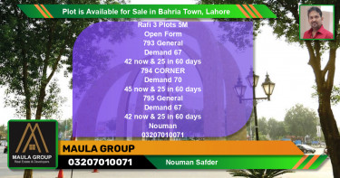 Residential Plot for Sale in Bahria Town, Lahore - (BP-87838)