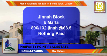 Residential Plot for Sale in Bahria Town, Lahore - (BP-87843)