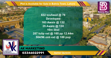 Residential Plot for Sale in Bahria Town, Lahore - (BP-87869)