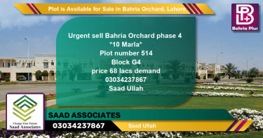 Residential Plot for Sale in Bahria Orchard, Lahore - (BP-87873)
