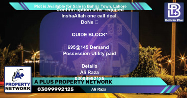 Residential Plot for Sale in Bahria Town, Lahore - (BP-87914)