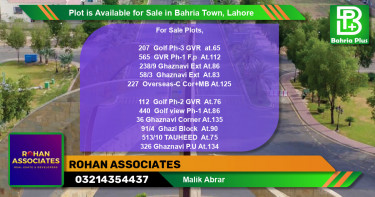 Residential Plot for Sale in Bahria Town, Lahore - (BP-87933)