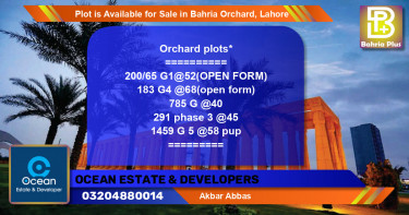 Residential Plot for Sale in Bahria Orchard, Lahore - (BP-87965)