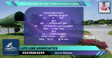 Residential Plot for Sale in Bahria Orchard, Lahore - (BP-87968)