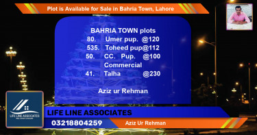 Commercial Plot for Sale in Bahria Town, Lahore - (BP-87972)