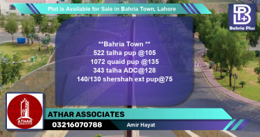 Residential Plot for Sale in Bahria Town, Lahore - (BP-87983)