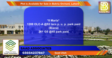Residential Plot for Sale in Bahria Orchard, Lahore - (BP-87990)