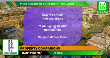 Residential Plot for Sale in Bahria Town, Lahore - (BP-88020)