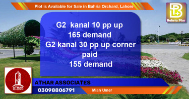 Residential Plot for Sale in Bahria Orchard, Lahore - (BP-88046)