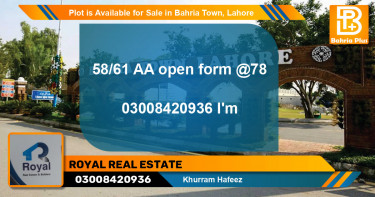 Residential Plot for Sale in Bahria Town, Lahore - (BP-88061)