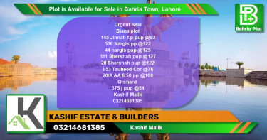 Residential Plot for Sale in Bahria Town, Lahore - (BP-88073)
